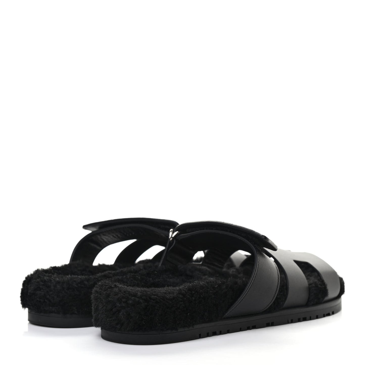 Calfskin Woolskin Womens Chypre Sandals 39 Black