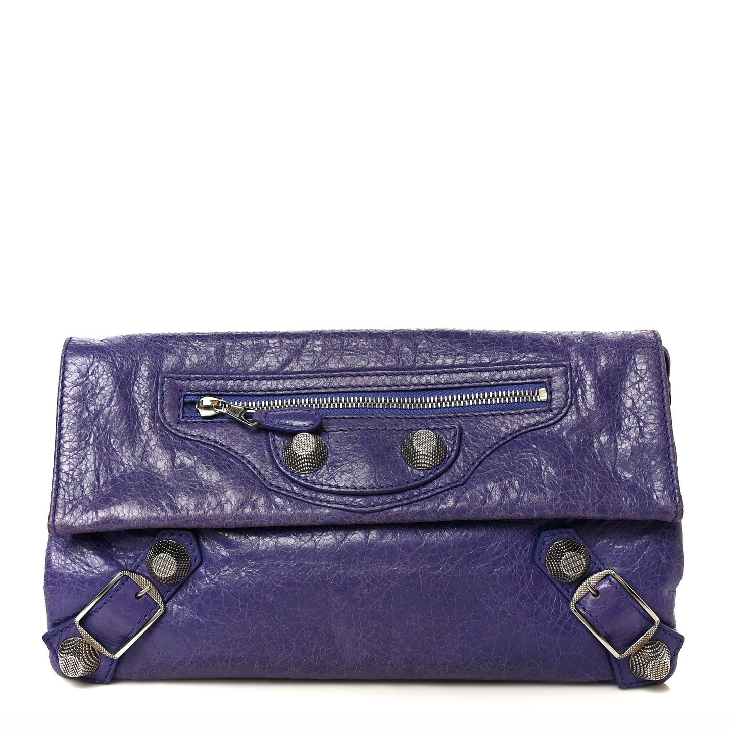 Agneau Giant 21 Rose Gold Hardware Envelope Clutch Bleu Lavande