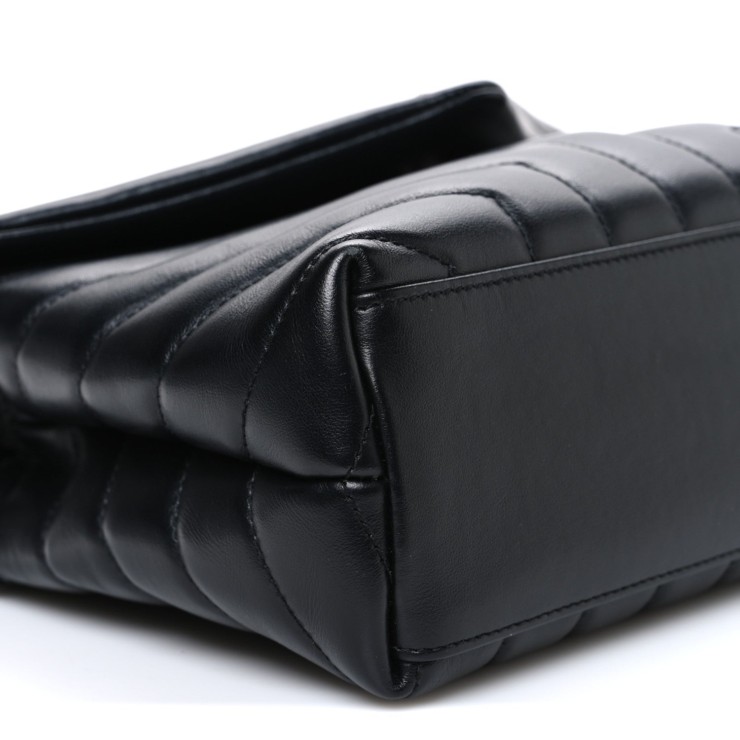 Saint Laurent Calfskin Y Quilted Monogram Small Loulou Chain Satchel Black 9 of 10
