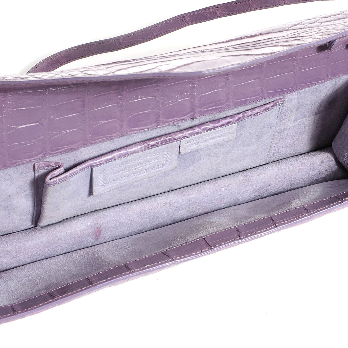 Crocodile Envelope Clutch Lilac