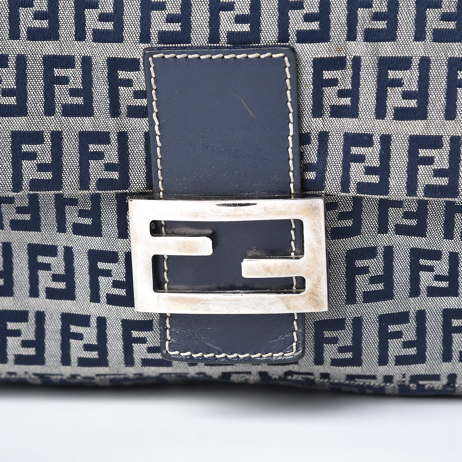 Fendi Zucchino Mama Baguette Navy 9 of 11