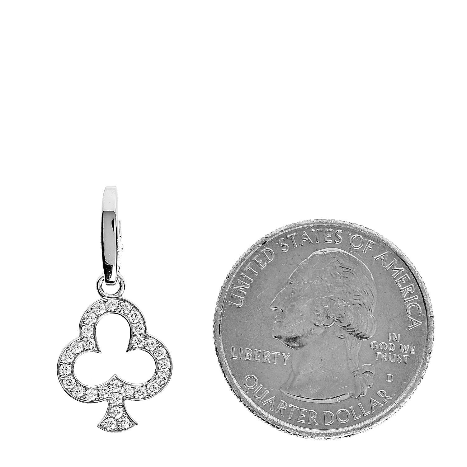 Cartier 18K White Gold Diamond Club Charm 2 of 5