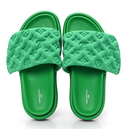 Louis Vuitton Technical Fabric Embossed Monogram Pool Pillow Comfort Mules 41 Green 2 of 12