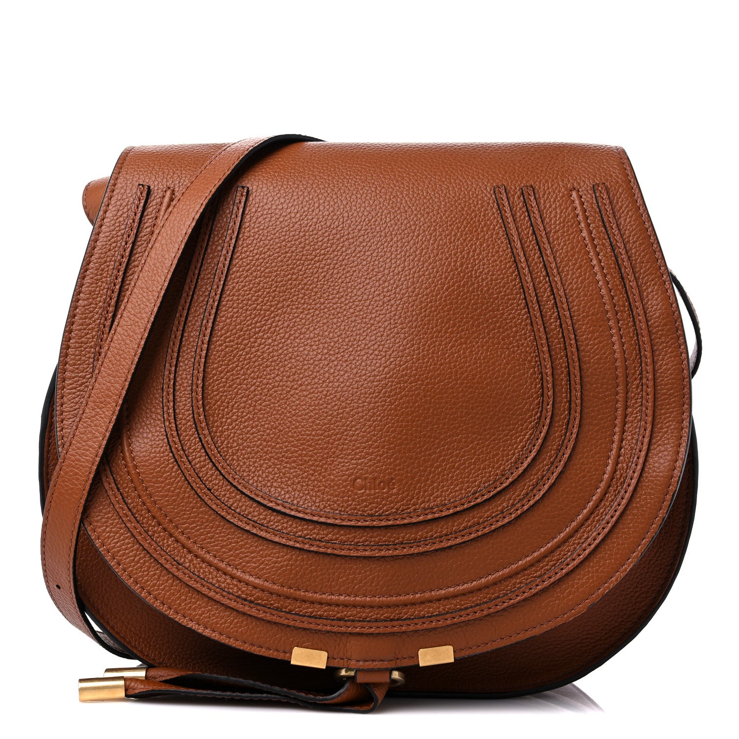 Chloe Calfskin Medium Marcie Round Crossbody Bag Tan 1 of 10