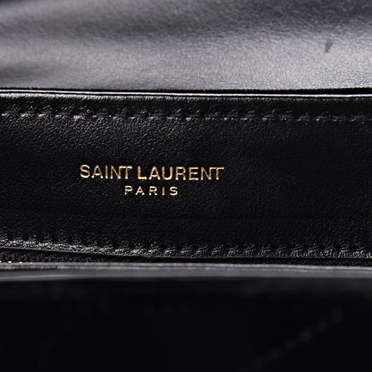 Saint Laurent Velvet Y Quilted Monogram Toy Loulou Chain Satchel French Black 10 of 13