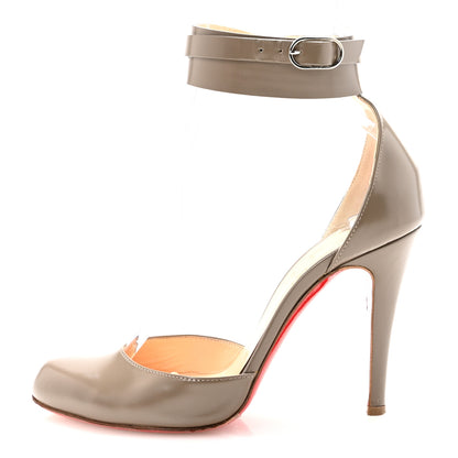 Christian Louboutin Jazz Calfskin Bettina 100 Ankle Strap Pumps 35.5 Mastic 1 of 9
