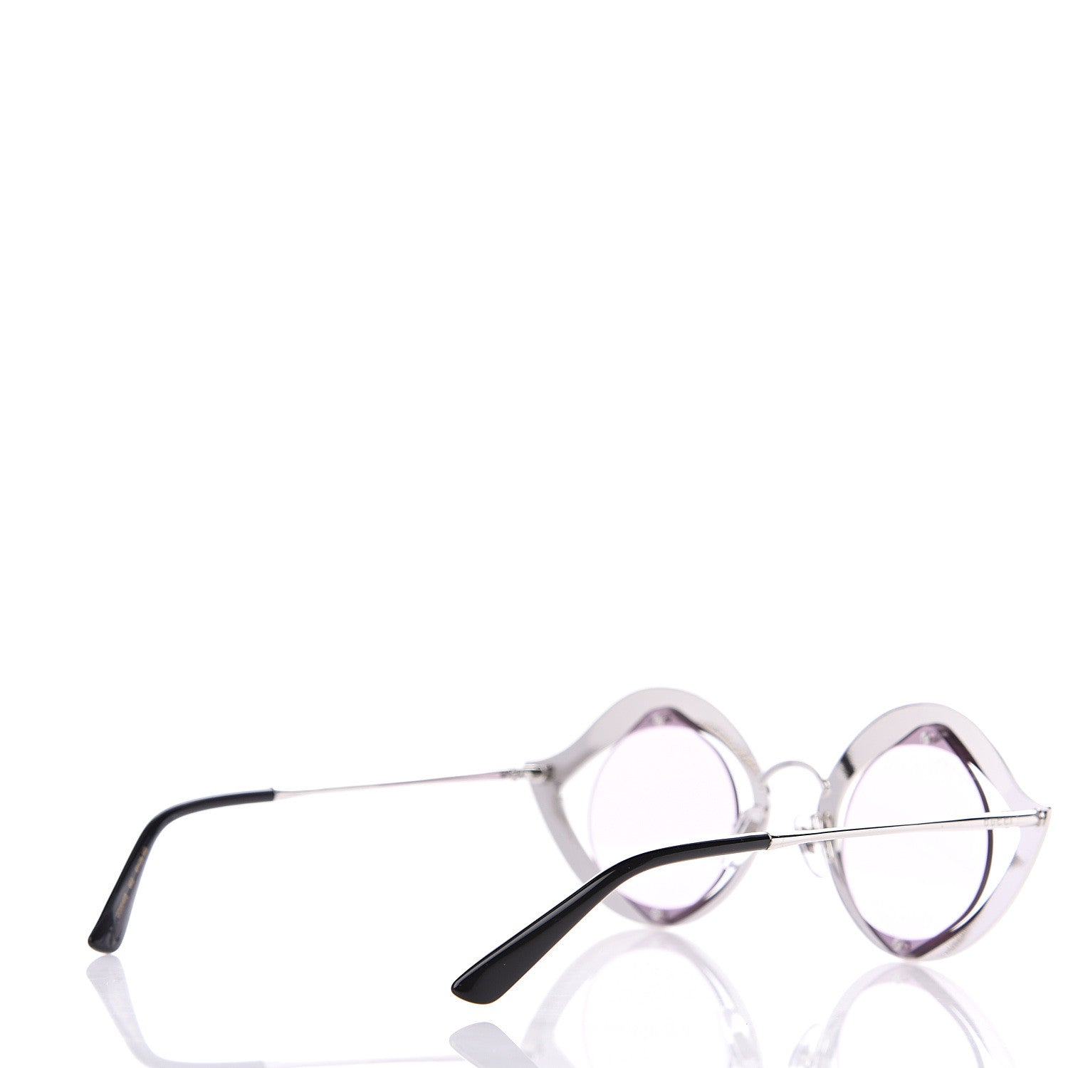 Gucci Metal Crystal Cat Eye Sunglasses GG0046S Silver 3 of 8