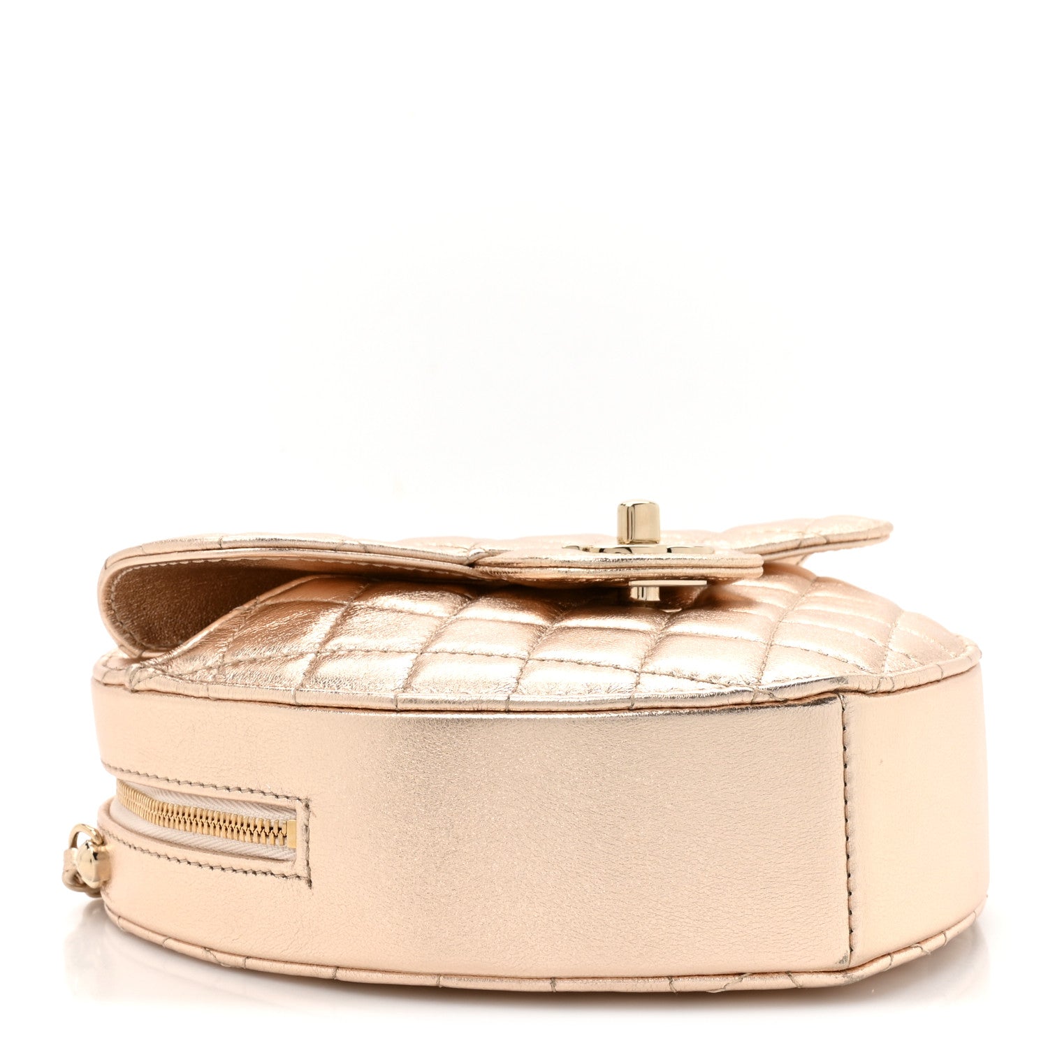 Chanel Metallic Lambskin Quilted CC In Love Heart Bag Gold 4 of 11