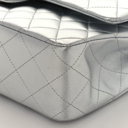 Chanel Metallic Lambskin Quilted Medium Double Flap Silver 17 of 19