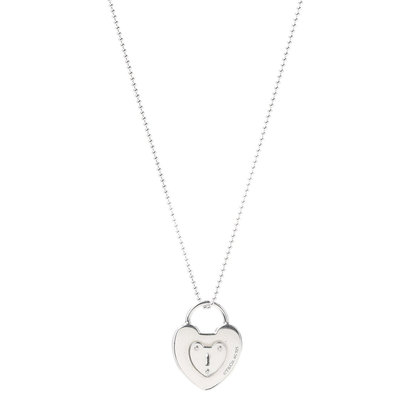 Sterling Silver Heart Lock Pendant Necklace