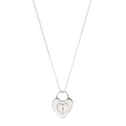 Tiffany Sterling Silver Heart Lock Pendant Necklace 1 of 5