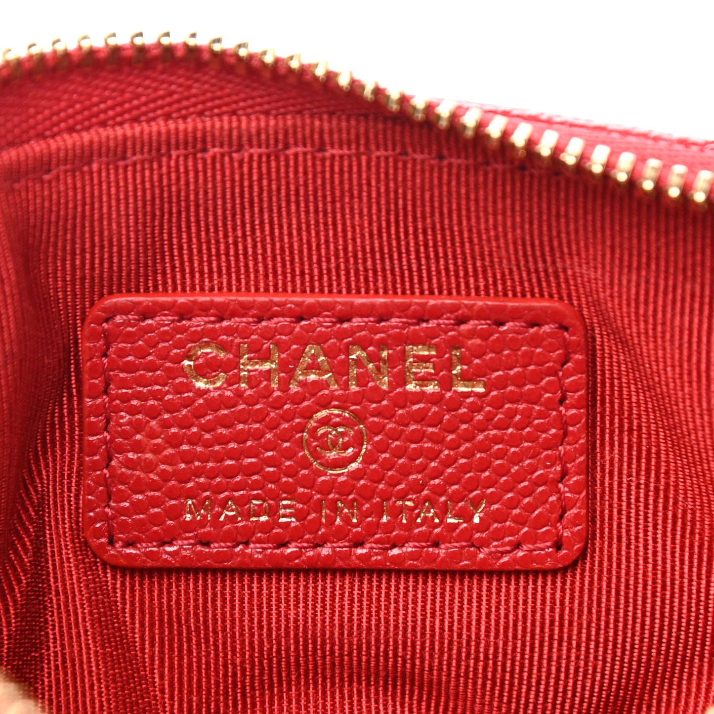 Caviar Quilted Small Cosmetic Case Red