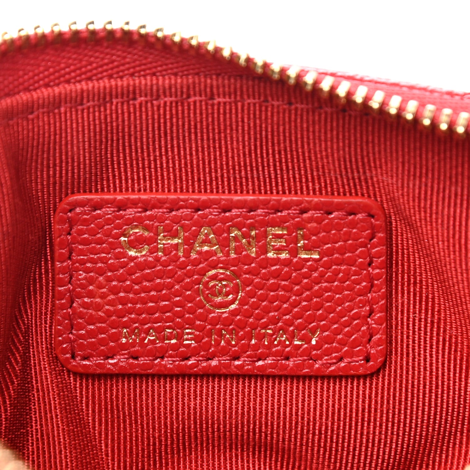 Chanel Caviar Quilted Small Cosmetic Case Red 6 of 8