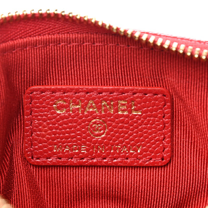 Chanel Caviar Quilted Small Cosmetic Case Red 6 of 8