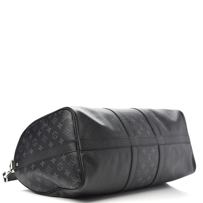 Louis Vuitton Taiga Monogram Eclipse Keepall Bandouliere 50 Black 3 of 9