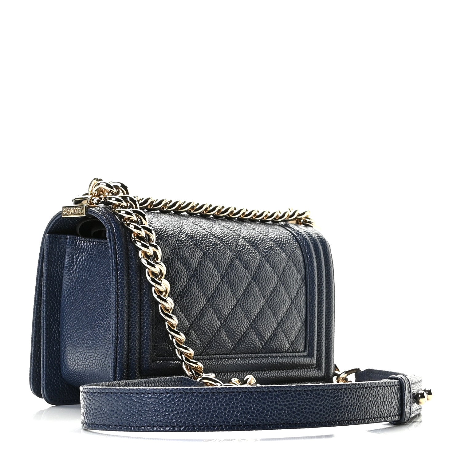 Chanel Caviar Quilted Small Boy Flap Navy 2 of 9