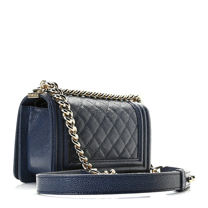 Chanel Caviar Quilted Small Boy Flap Navy 2 of 9