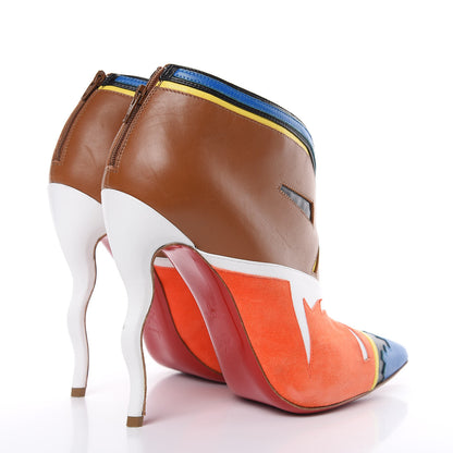 Christian Louboutin Kid Suede Calfskin Hoputu 120 Booties 37 Blue 4 of 12