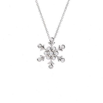 Tiffany Platinum Diamond Snowflake Pendant Necklace 4 of 6