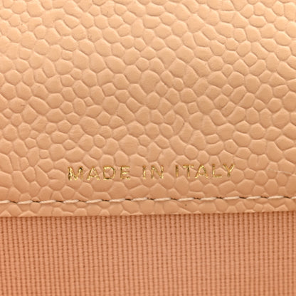 Chanel Caviar Quilted Flap Card Holder Wallet Beige 7 of 9