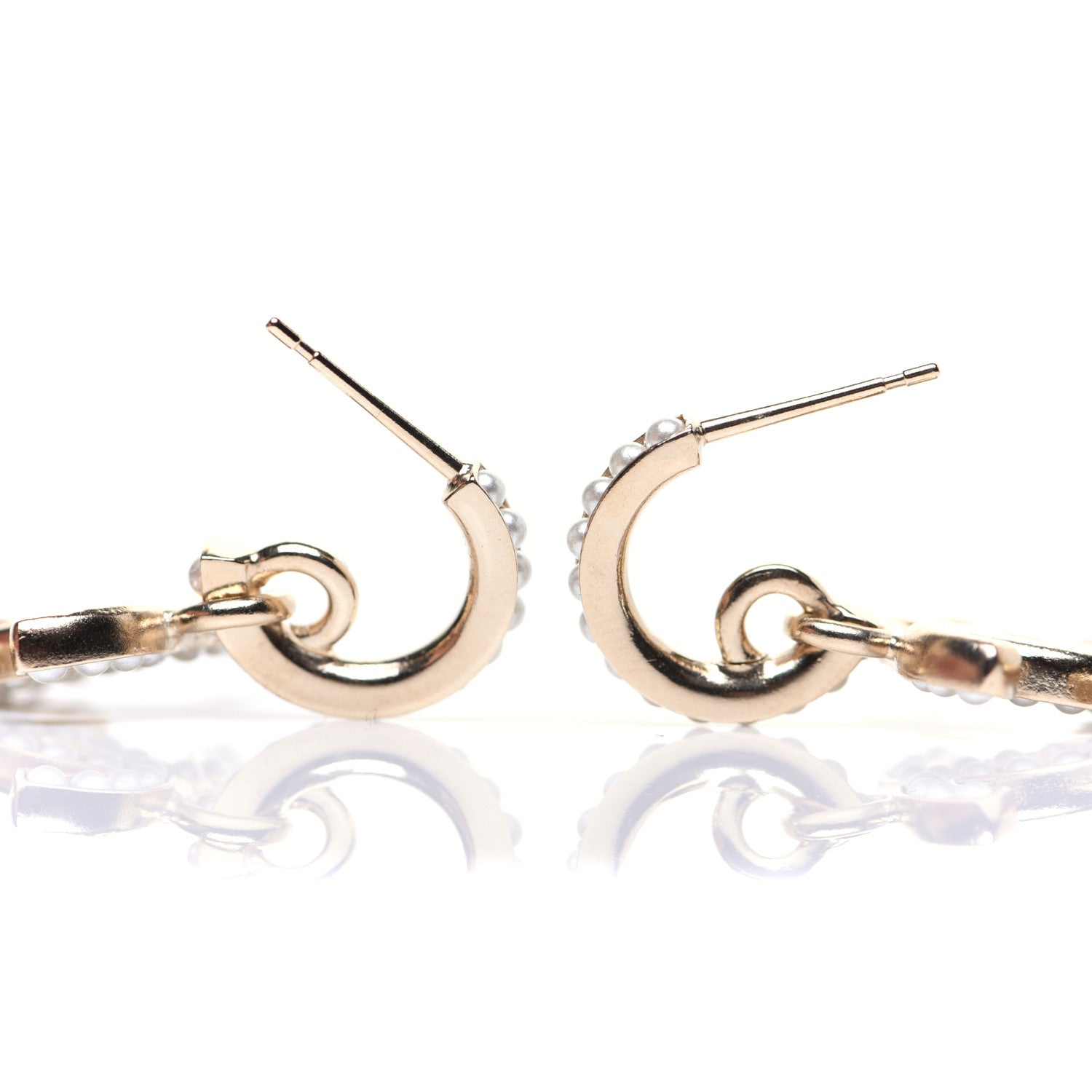 Chanel Pearl CC Hoop Drop Earring Gold 8 of 9