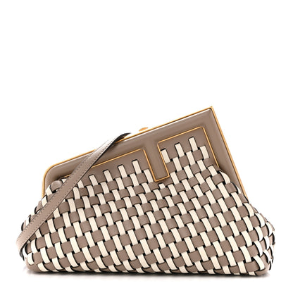 Fendi Vitello Grace Intreccio Small Fendi First Tortora White Rice 1 of 11