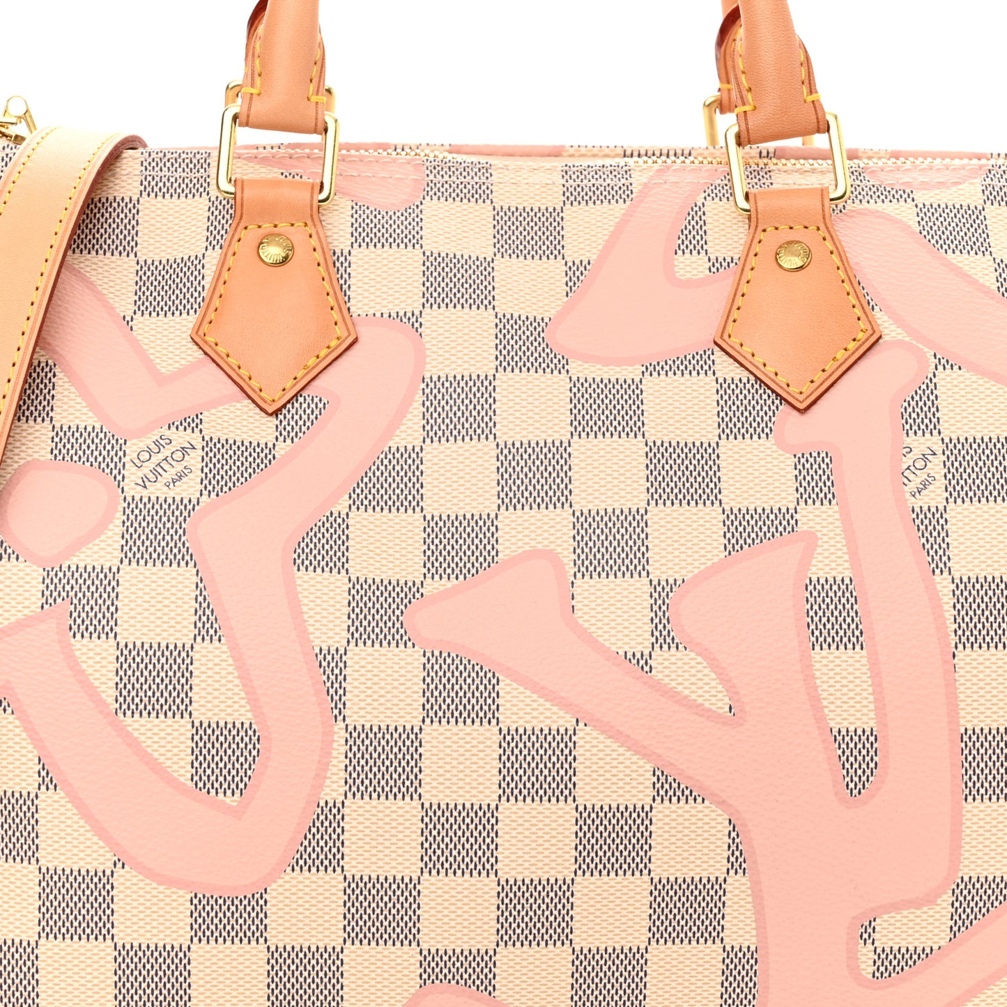 Damier Azur Tahitienne Speedy Bandouliere 30 Rose Ballerine