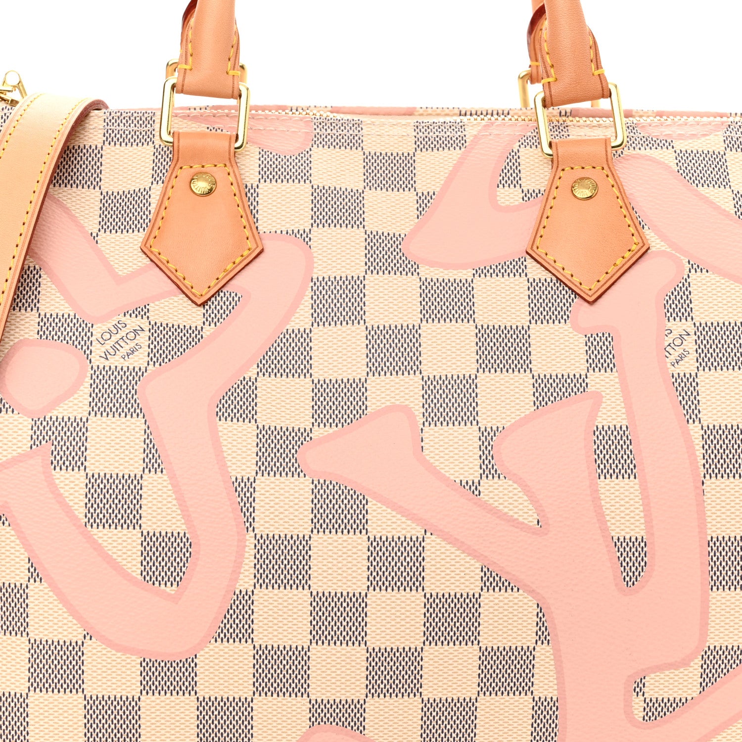 Louis Vuitton Damier Azur Tahitienne Speedy Bandouliere 30 Rose Ballerine 8 of 10