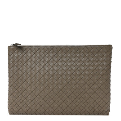 Bottega Veneta Nappa Intrecciato Large Flat Zip Billetto Pouch Mink 1 of 6