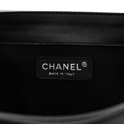 Chanel Calfskin Tweed Enchained XL Boy Flap Black 6 of 10