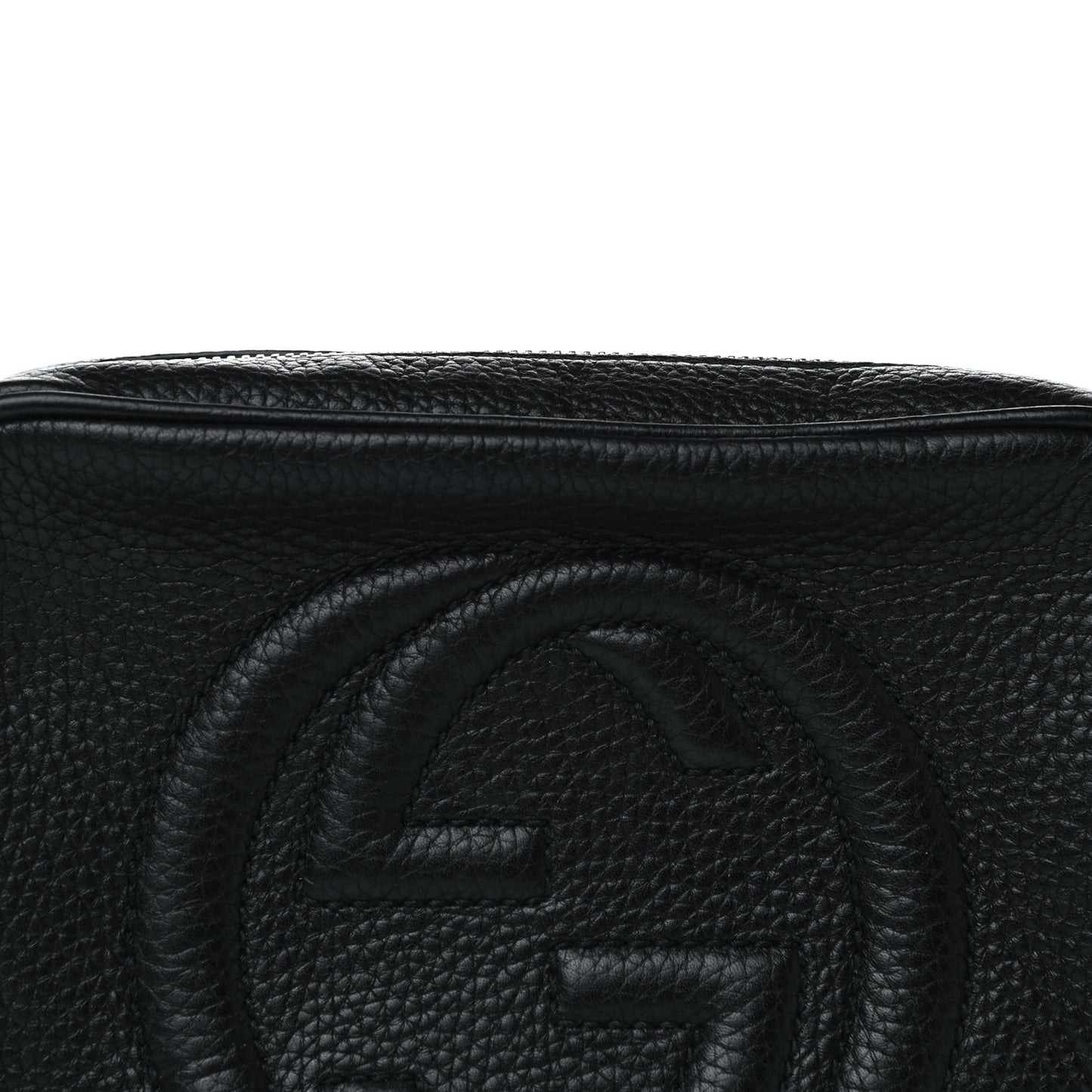 Pebbled Calfskin Small Soho Disco Bag Black