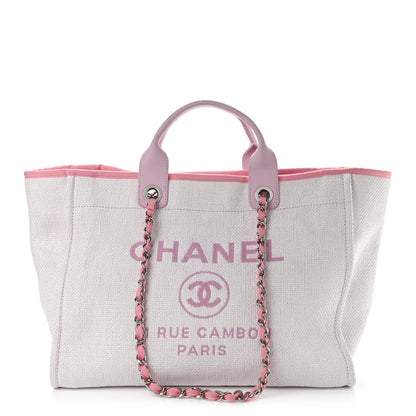 Chanel Woven Straw Raffia Medium Deauville Tote Pink 1 of 10