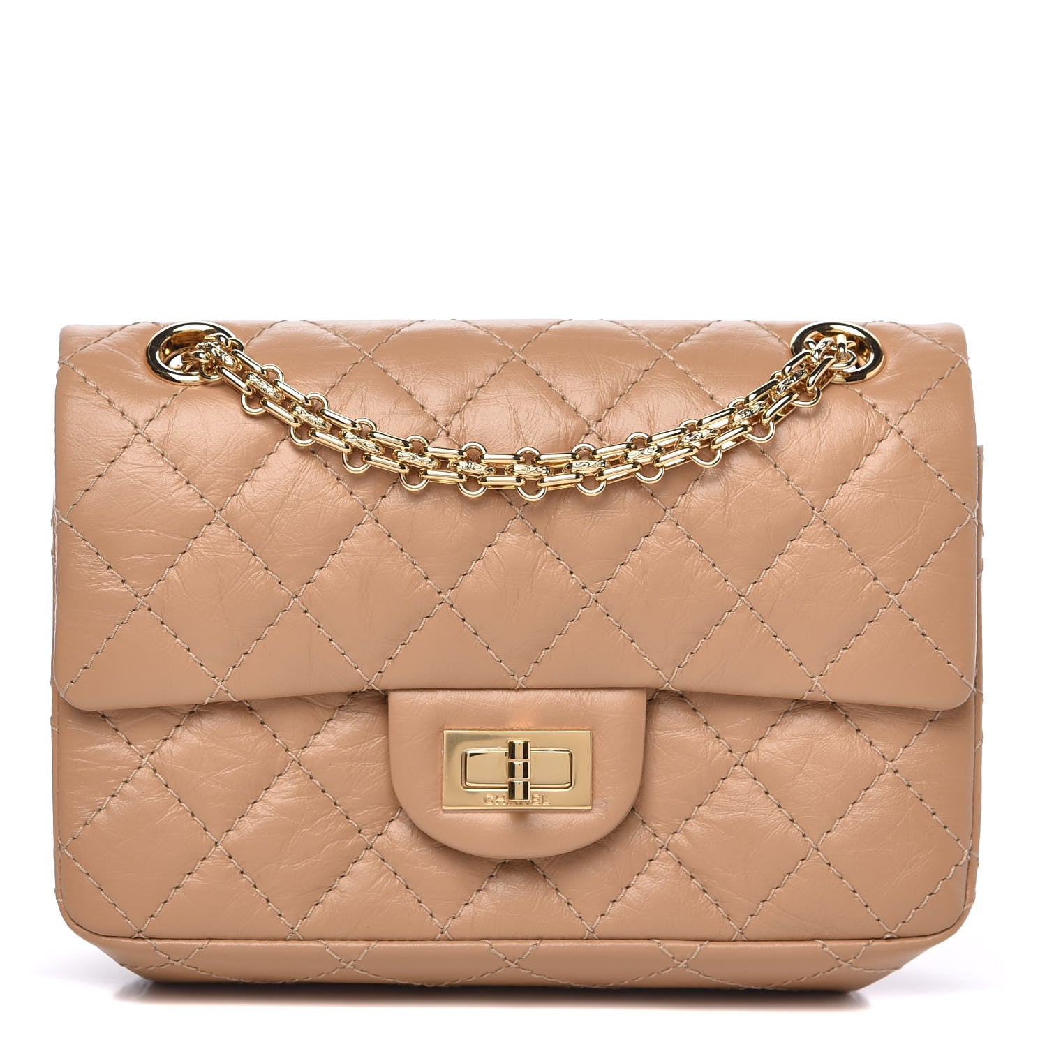 Chanel Aged Calfskin Quilted 2.55 Reissue Mini Flap Beige 1 of 11