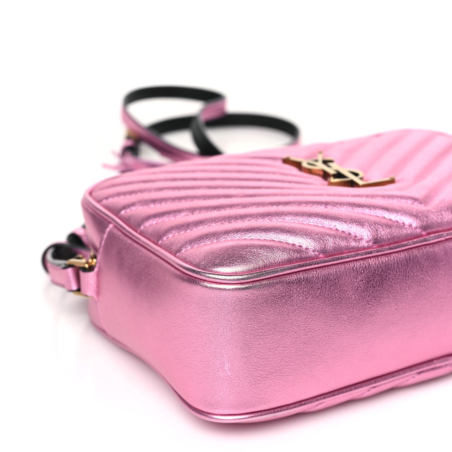 Metallic Calfskin Matelasse Monogram Lou Camera Bag Vegas Pink