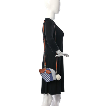 Loewe Canvas Shearling Mini Bunny Crossbody Bag Blue 2 of 10