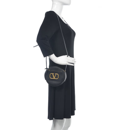 Valentino Garavani Calfskin VLogo Round Crossbody Bag Black 2 of 10