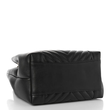 Chanel Calfskin Quilted Daily Chevron Drawstring Bag Black 4 of 9
