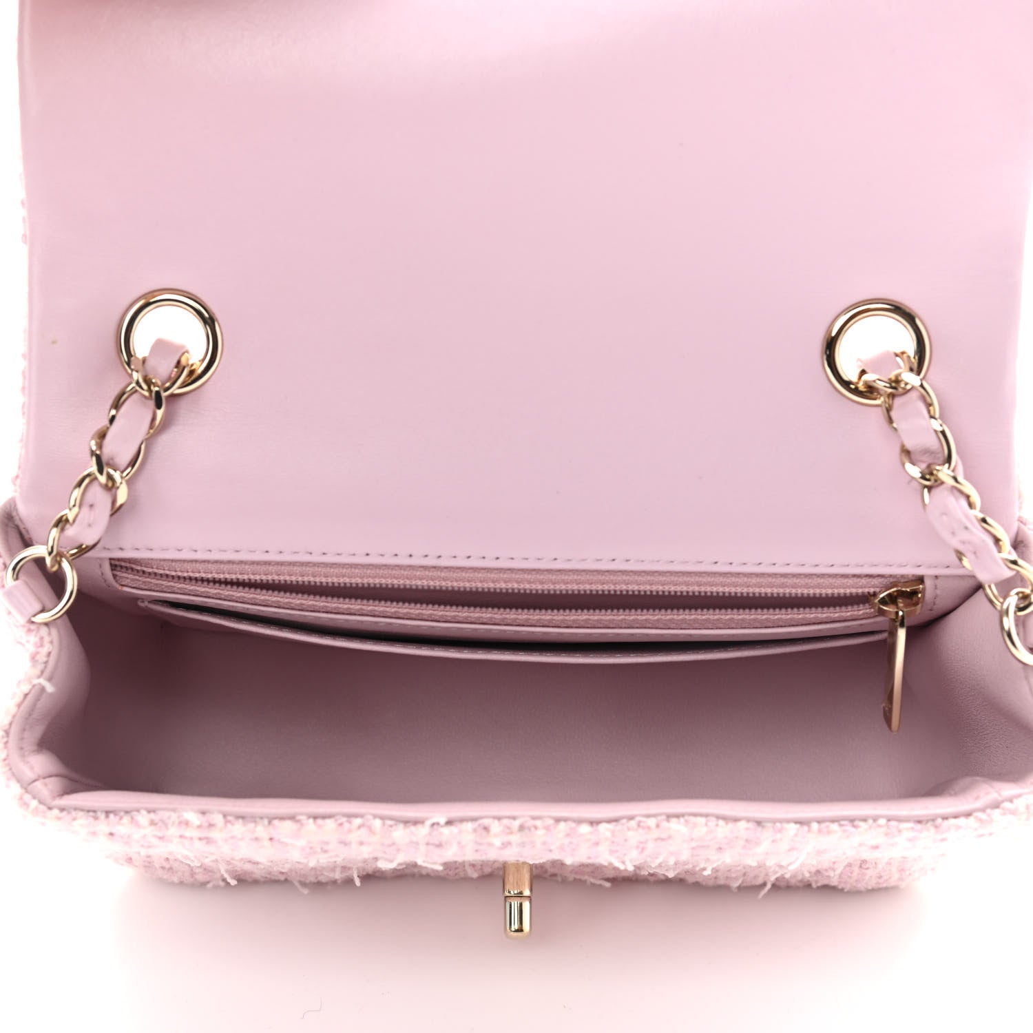 Chanel Tweed Quilted Mini Rectangular Flap Pink 5 of 14