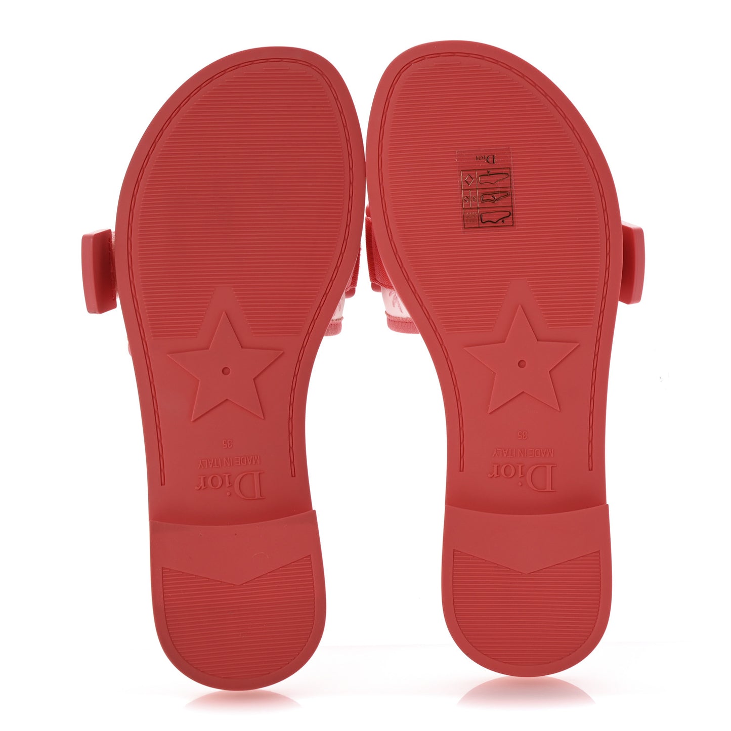 Technical Stretch Fabric Dio(r)evolution Toile De Jouy Slide Sandals 35 Coral