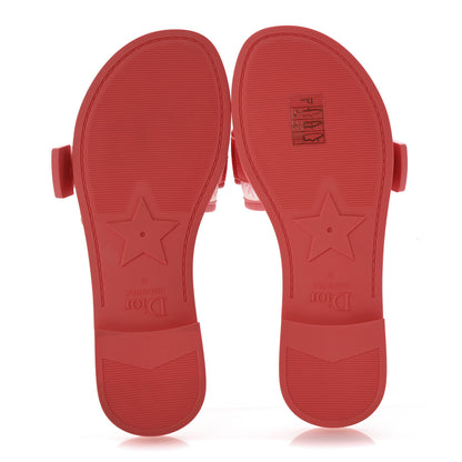 Christian Dior Technical Stretch Fabric Dio(r)evolution Toile De Jouy Slide Sandals 35 Coral 6 of 11