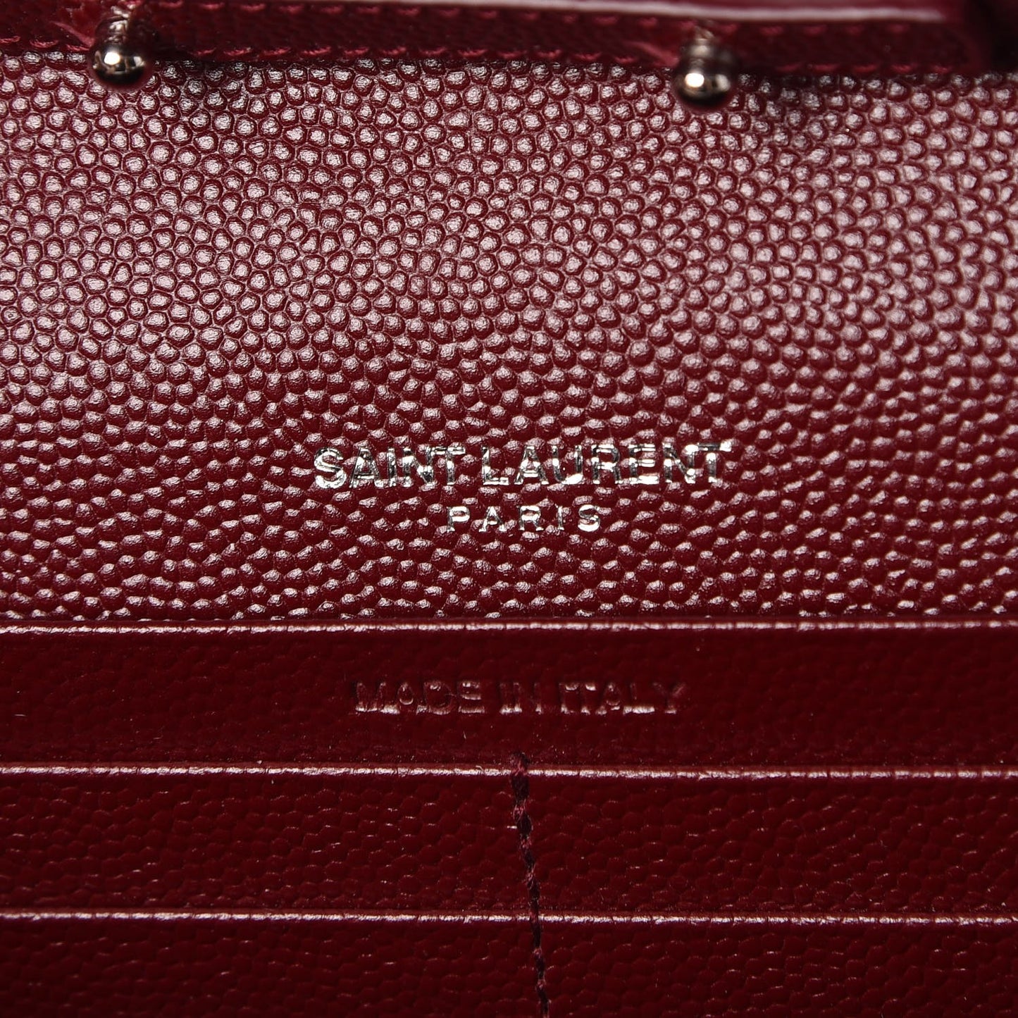 Grain De Poudre Matelasse Chevron Monogram Chain Wallet Palissandre