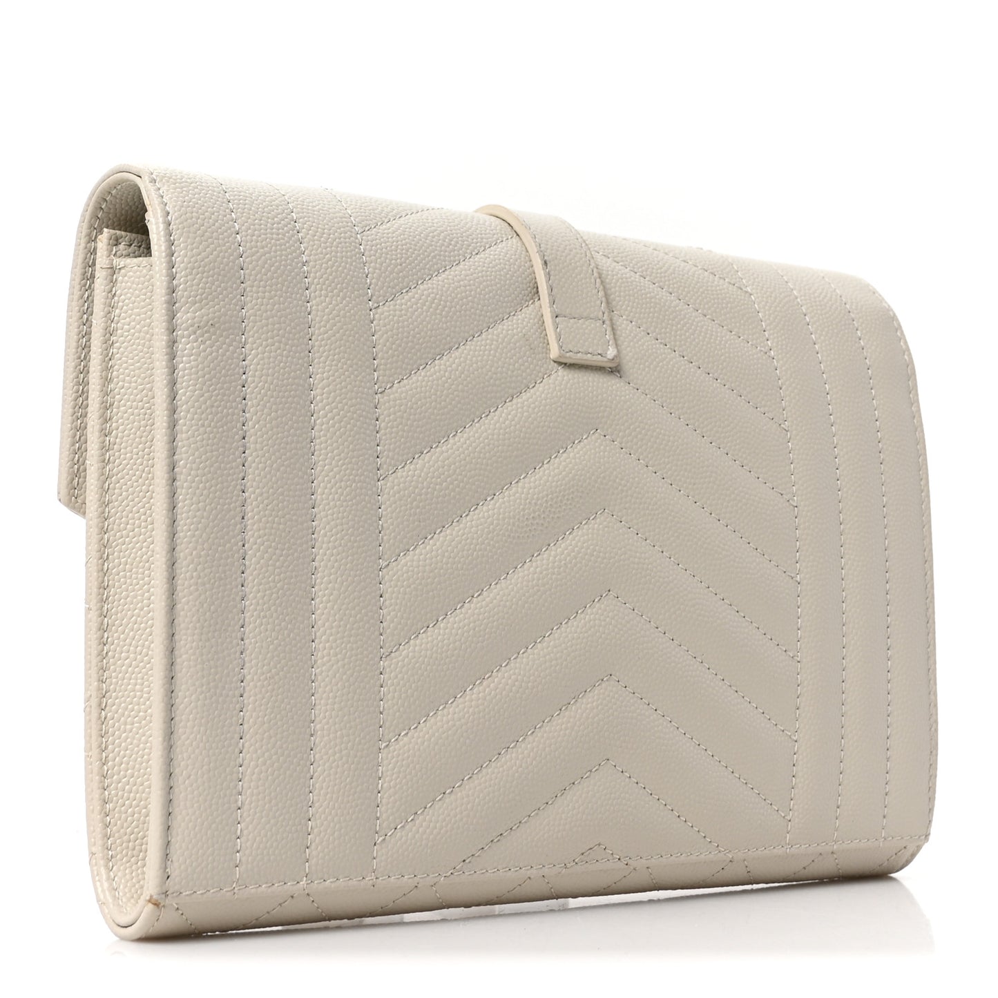 Grain De Poudre Textured Mixed Matelasse Triquilt Monogram Clutch Crema Soft