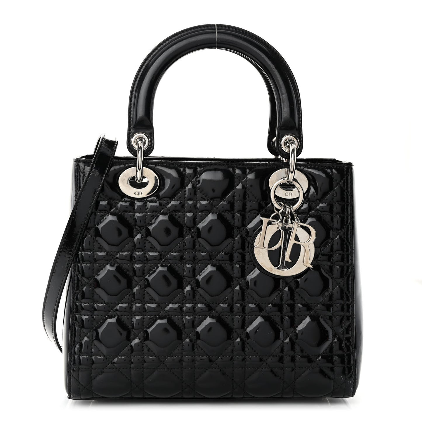 Patent Cannage Medium Lady Dior Black