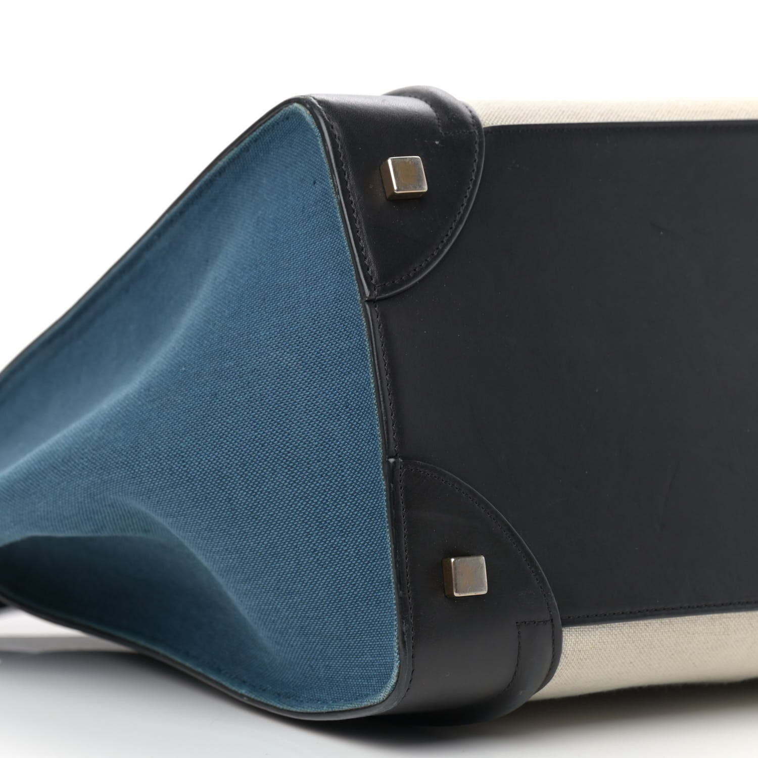 Celine Canvas Smooth Calfskin Mini Tri-Color Luggage Royal 9 of 16