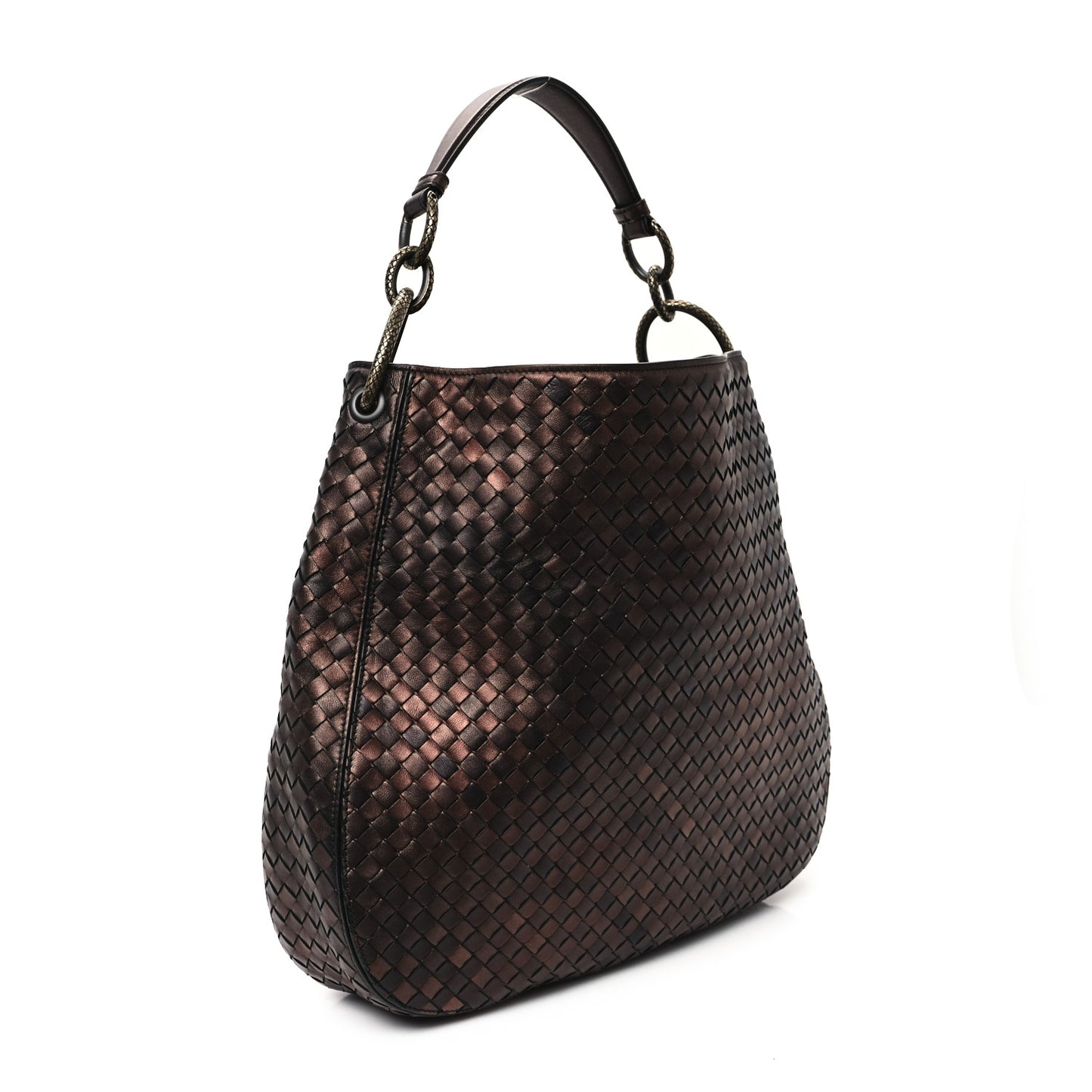 Nappa Intrecciato Small Loop Dark Bronze