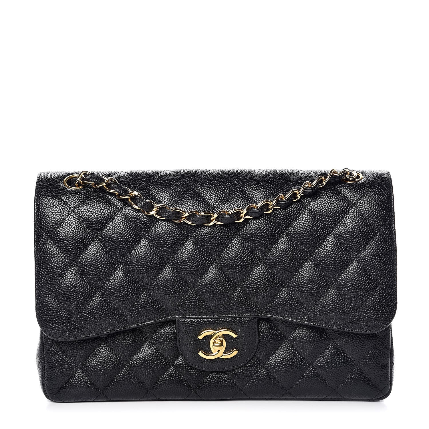 Chanel Caviar Quilted Jumbo Double Flap Black 1 of 12