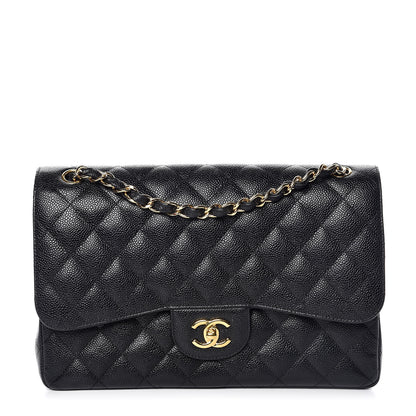 Chanel Caviar Quilted Jumbo Double Flap Black 1 of 12