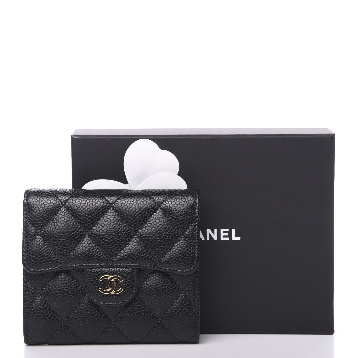 Chanel Caviar Quilted Compact Flap Wallet Black 9 of 9