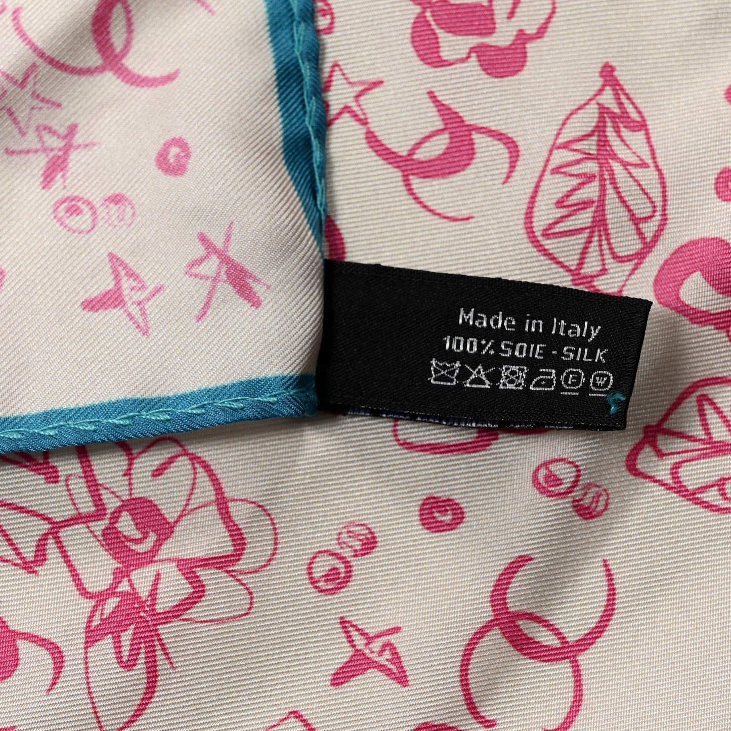 Silk CC Floral Square Scarf Multicolor