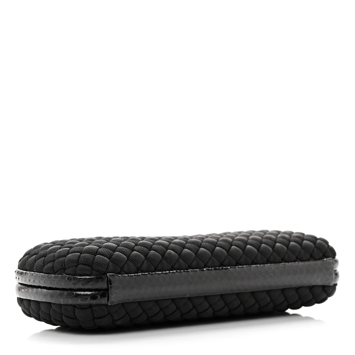 Bottega Veneta Satin Ayers Intreccio Impero Stretch Knot Clutch Black 4 of 9